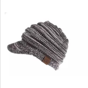 C.C beanie visor ponytail winter hat.